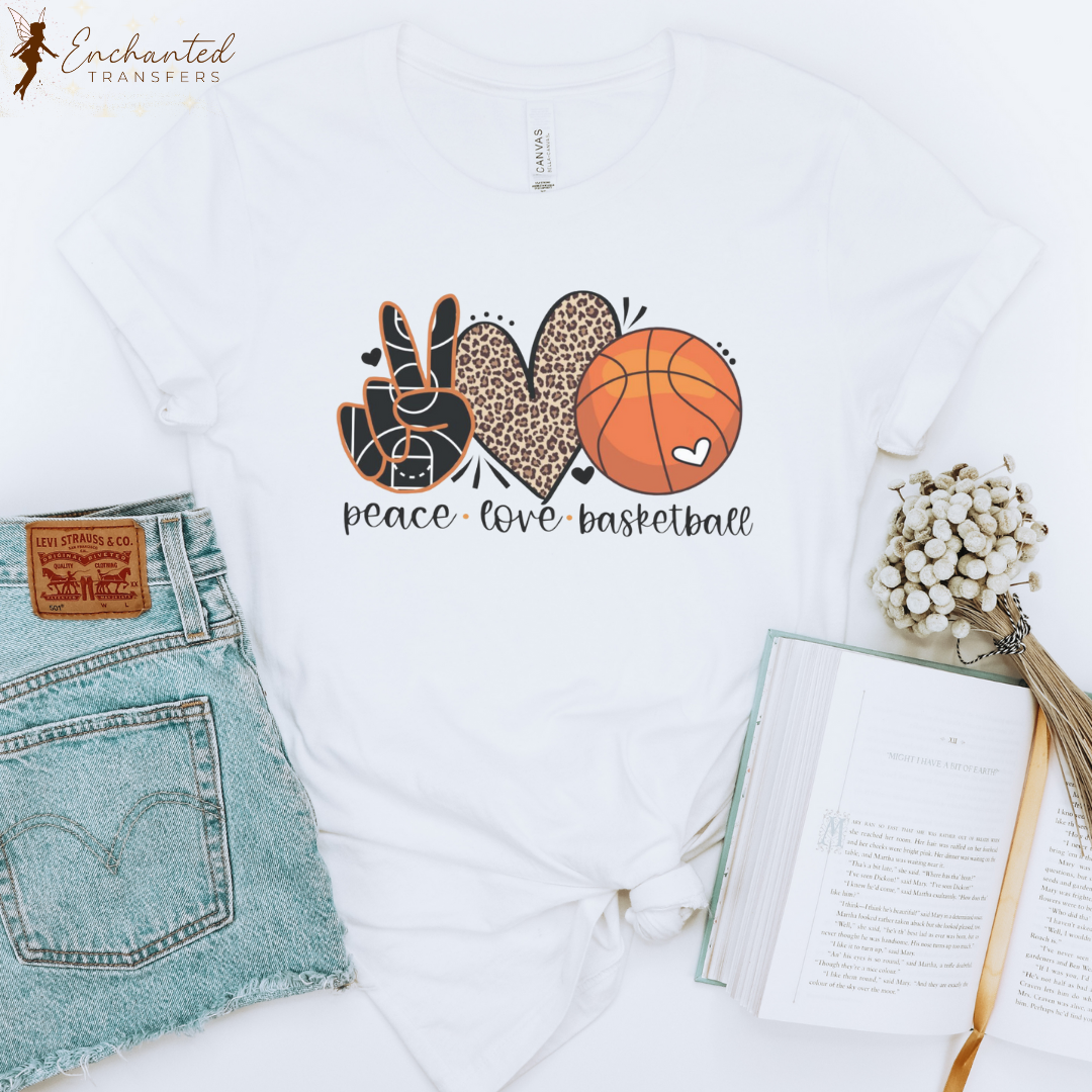 Peace Love Basketball - Ready to Press DTF Transfer