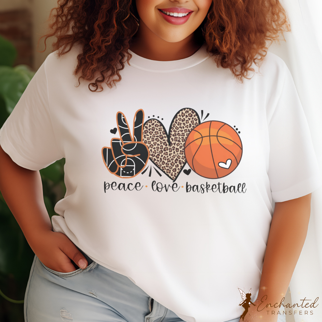 Peace Love Basketball - Ready to Press DTF Transfer