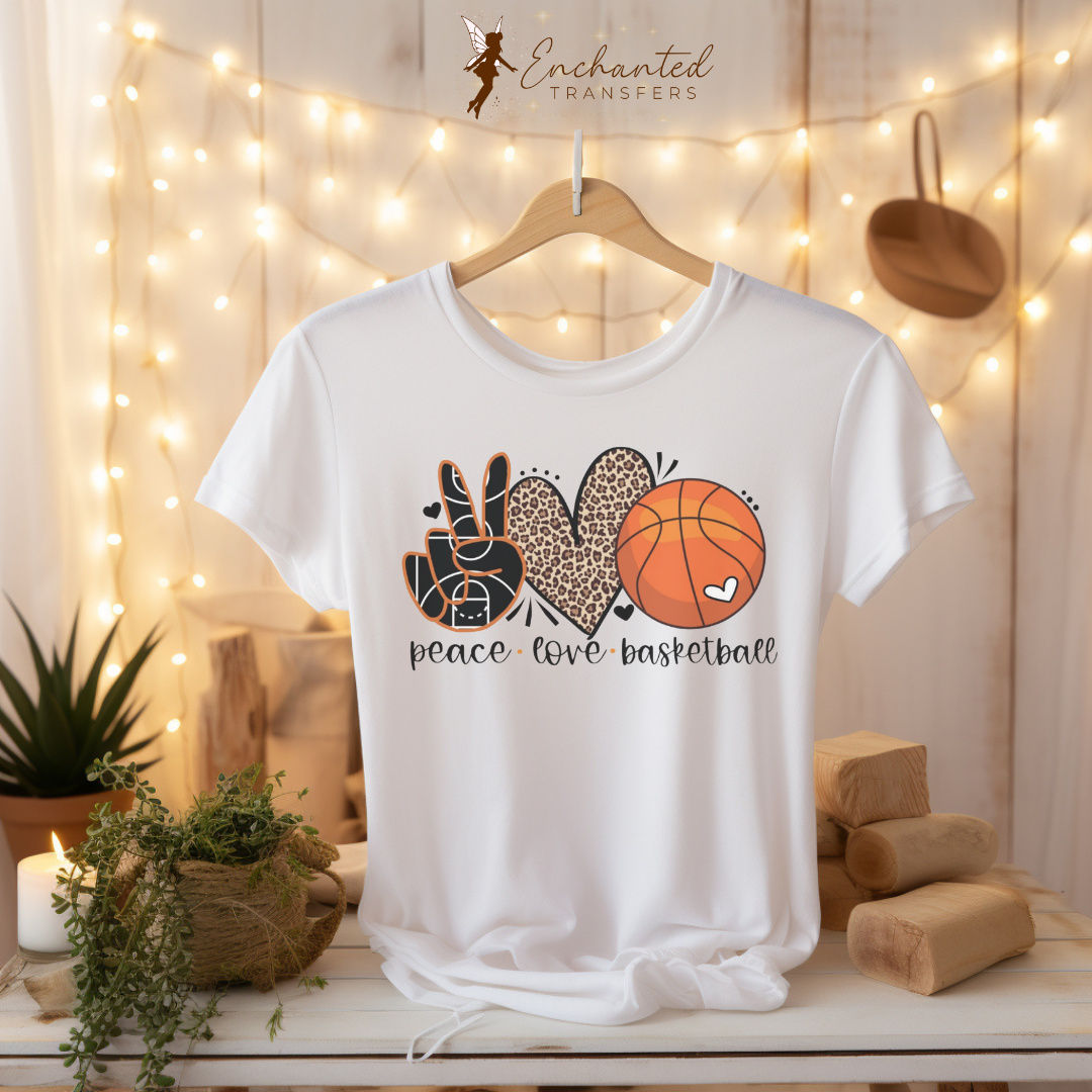 Peace Love Basketball - Ready to Press DTF Transfer
