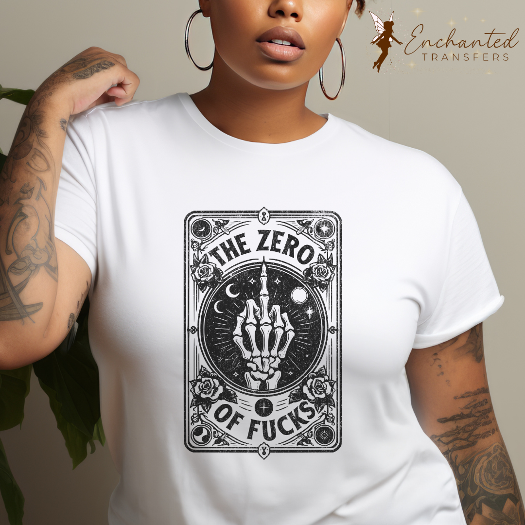 "The Zero of Fucks" - Tarot Card Collection - Ready to Press DTF Transfer