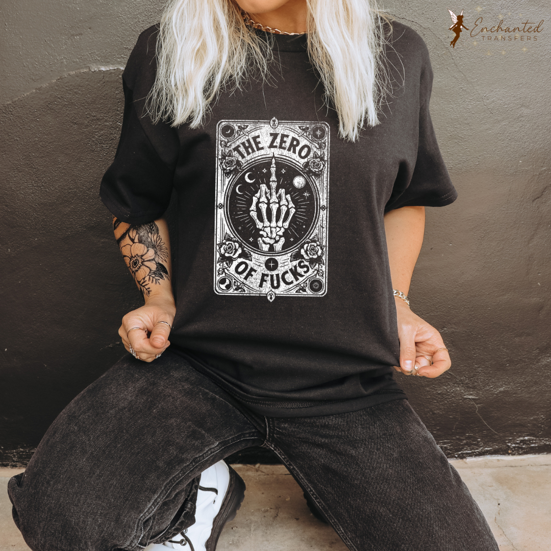 "The Zero of Fucks" - Tarot Card Collection - Ready to Press DTF Transfer