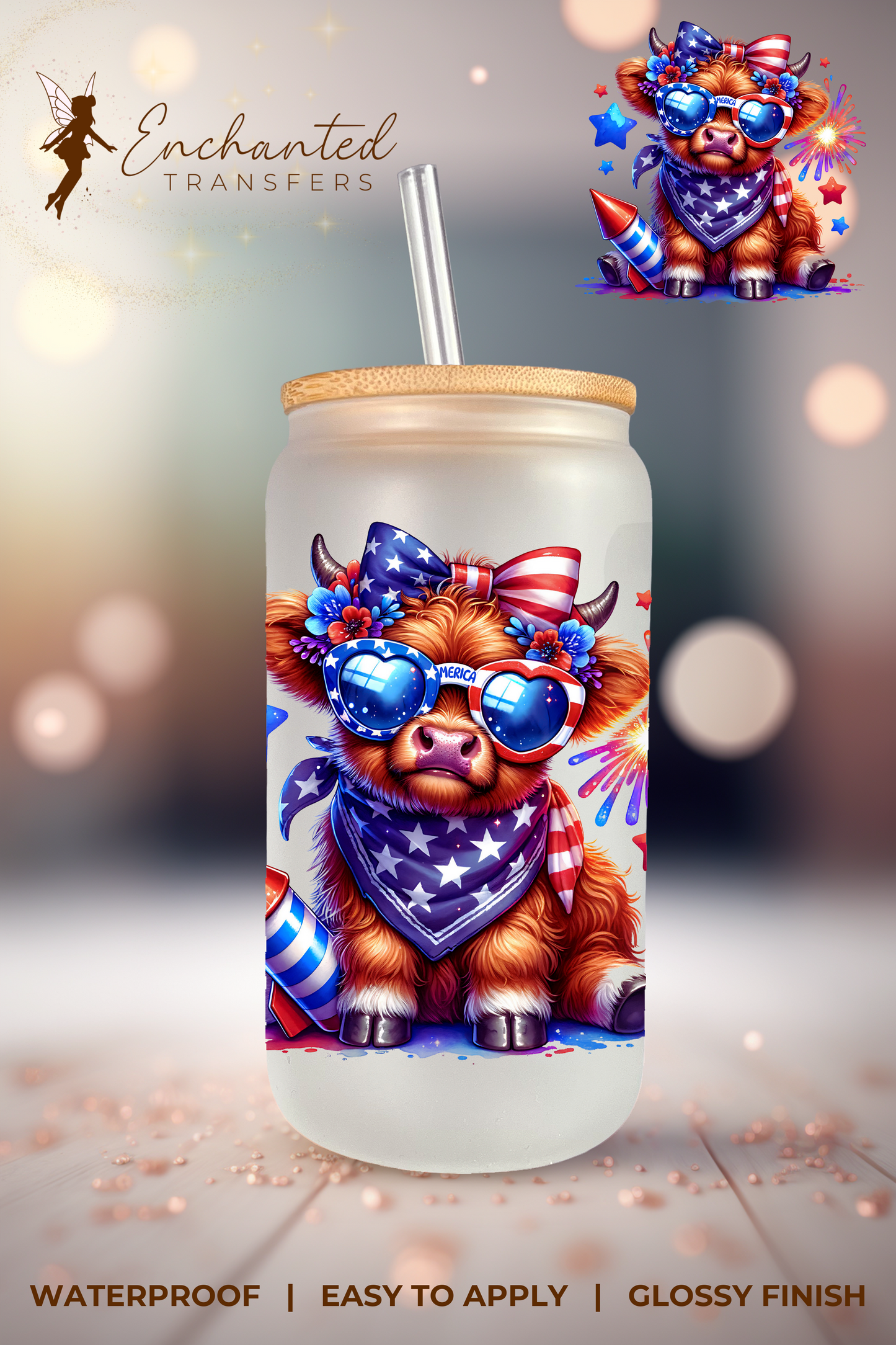 Patriotic Cow (Decal)