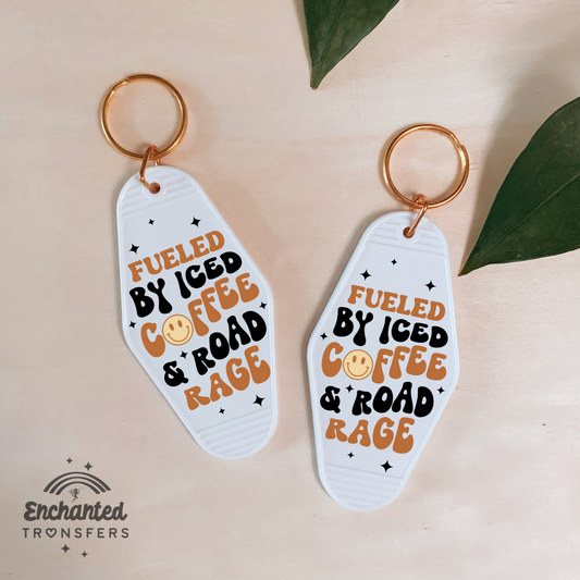 Fueled by Ice Coffee & Road Rage - Key Chain Decal