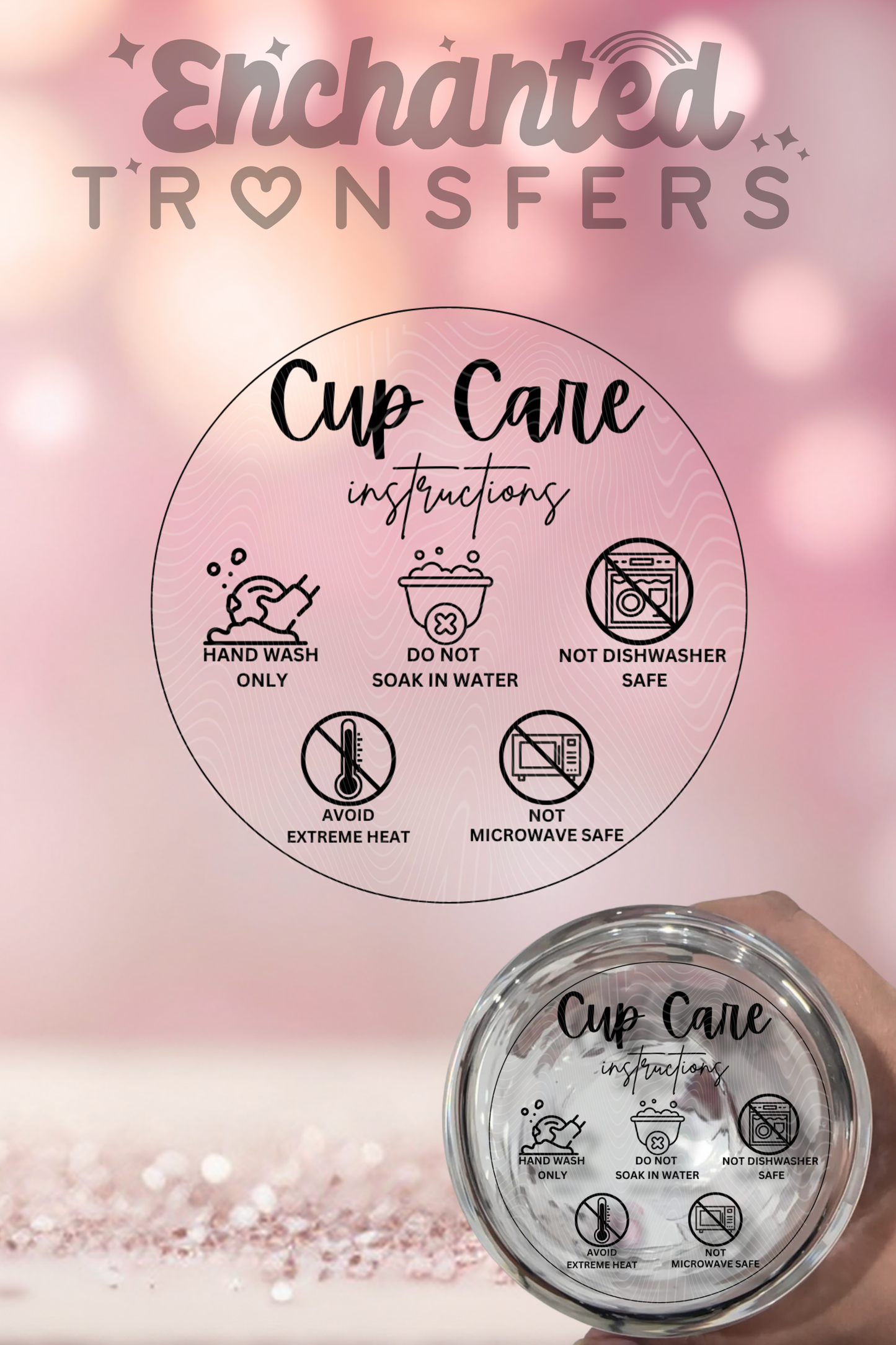 Cup Care Instructions (Decal)